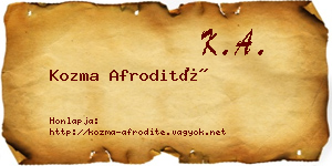 Kozma Afrodité névjegykártya